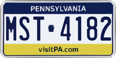 PA license plate MST4182