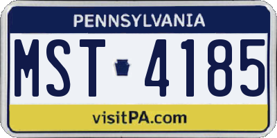 PA license plate MST4185