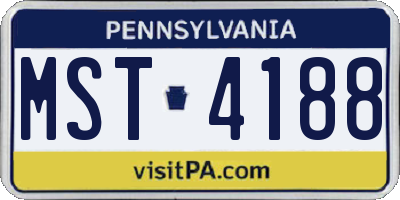 PA license plate MST4188