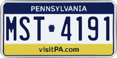 PA license plate MST4191