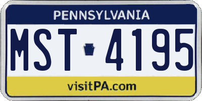 PA license plate MST4195