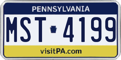 PA license plate MST4199