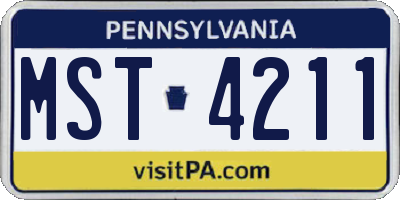 PA license plate MST4211