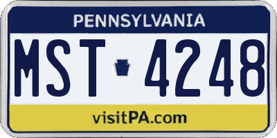 PA license plate MST4248