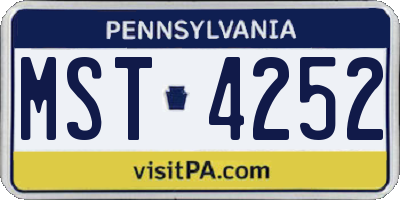 PA license plate MST4252