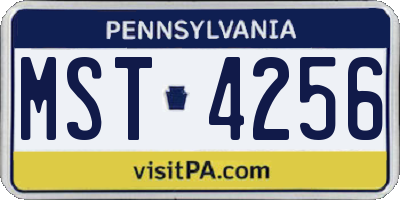 PA license plate MST4256