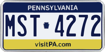 PA license plate MST4272