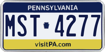 PA license plate MST4277