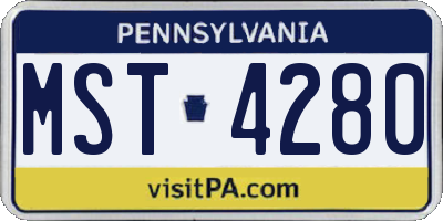 PA license plate MST4280