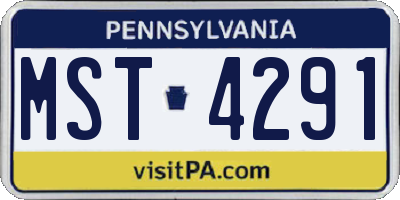 PA license plate MST4291