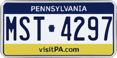 PA license plate MST4297
