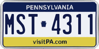 PA license plate MST4311