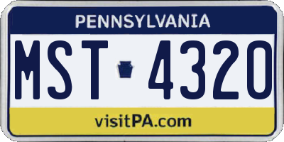 PA license plate MST4320