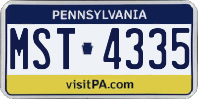 PA license plate MST4335