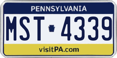 PA license plate MST4339