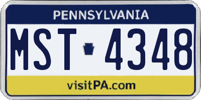 PA license plate MST4348