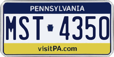 PA license plate MST4350