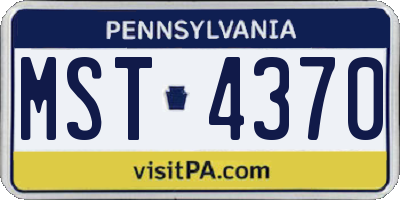 PA license plate MST4370
