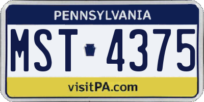 PA license plate MST4375