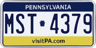 PA license plate MST4379