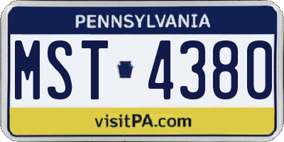 PA license plate MST4380