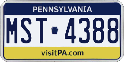PA license plate MST4388