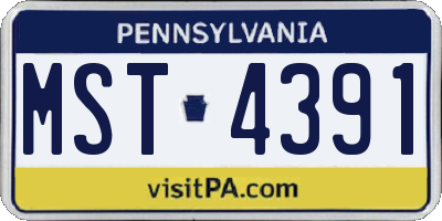 PA license plate MST4391