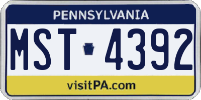PA license plate MST4392