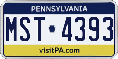 PA license plate MST4393