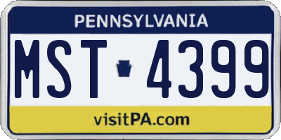 PA license plate MST4399