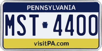 PA license plate MST4400