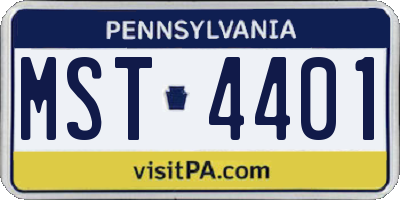 PA license plate MST4401