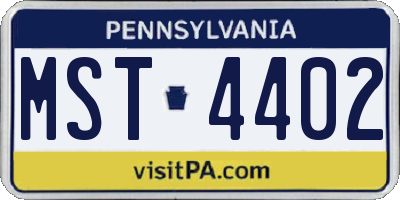 PA license plate MST4402