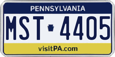 PA license plate MST4405