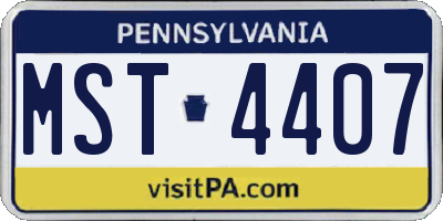 PA license plate MST4407
