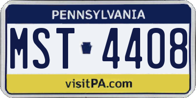 PA license plate MST4408