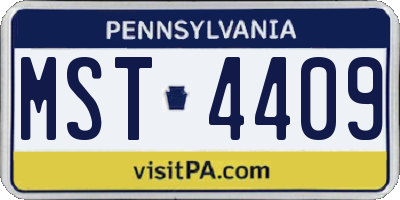 PA license plate MST4409