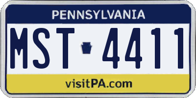 PA license plate MST4411