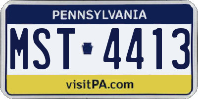 PA license plate MST4413