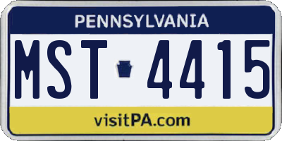 PA license plate MST4415