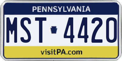 PA license plate MST4420