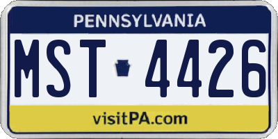 PA license plate MST4426