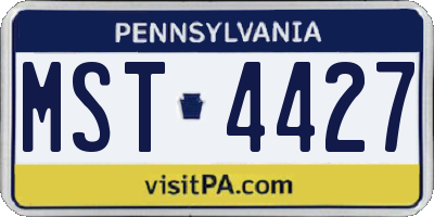 PA license plate MST4427