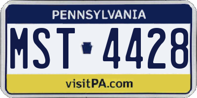 PA license plate MST4428