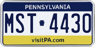 PA license plate MST4430