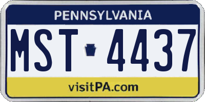PA license plate MST4437