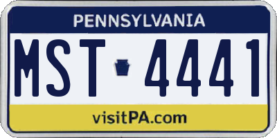 PA license plate MST4441