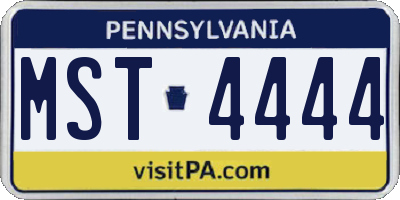 PA license plate MST4444