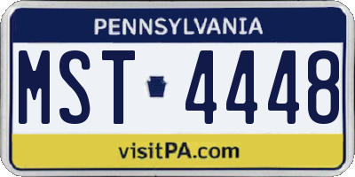 PA license plate MST4448