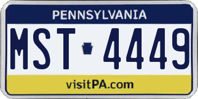 PA license plate MST4449